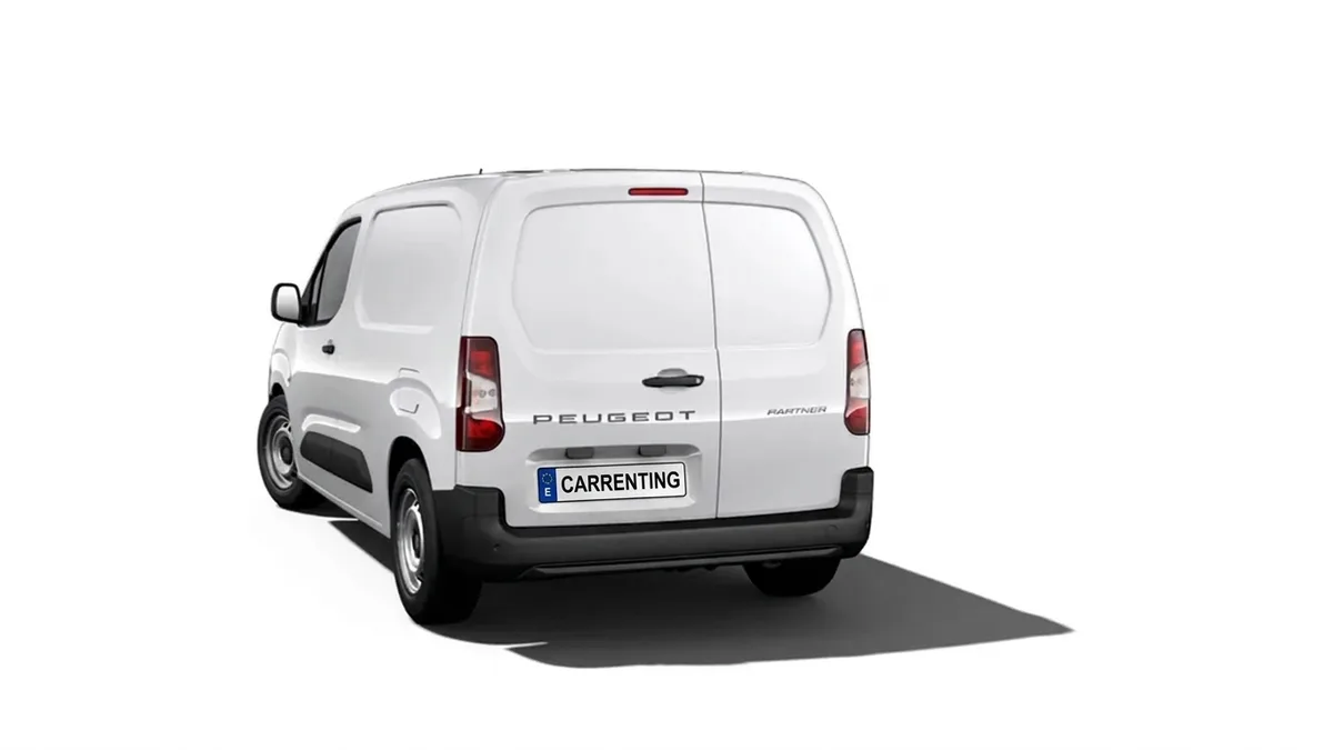 Peugeot Partner Furgón Diesel 1.5 BlueHDI S&S Standard 600kg 100 (MERCANCÍAS TERCEROS) en renting en Zaragoza — Trasera