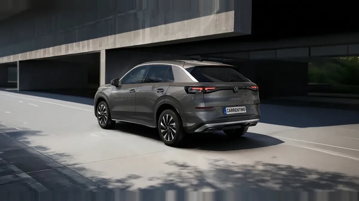 Volkswagen T-ROC Match 1.5 eTSI 85kW (116CV) DSG GRY en renting en Zaragoza — Delantera